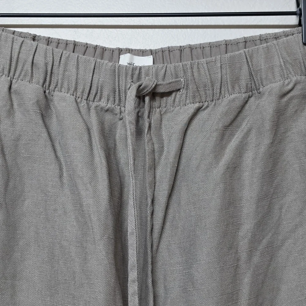 Aritzia Wilfred Womens The Lodge Cruiselinen Khaki Tan Wide Leg Pull On Pants LG